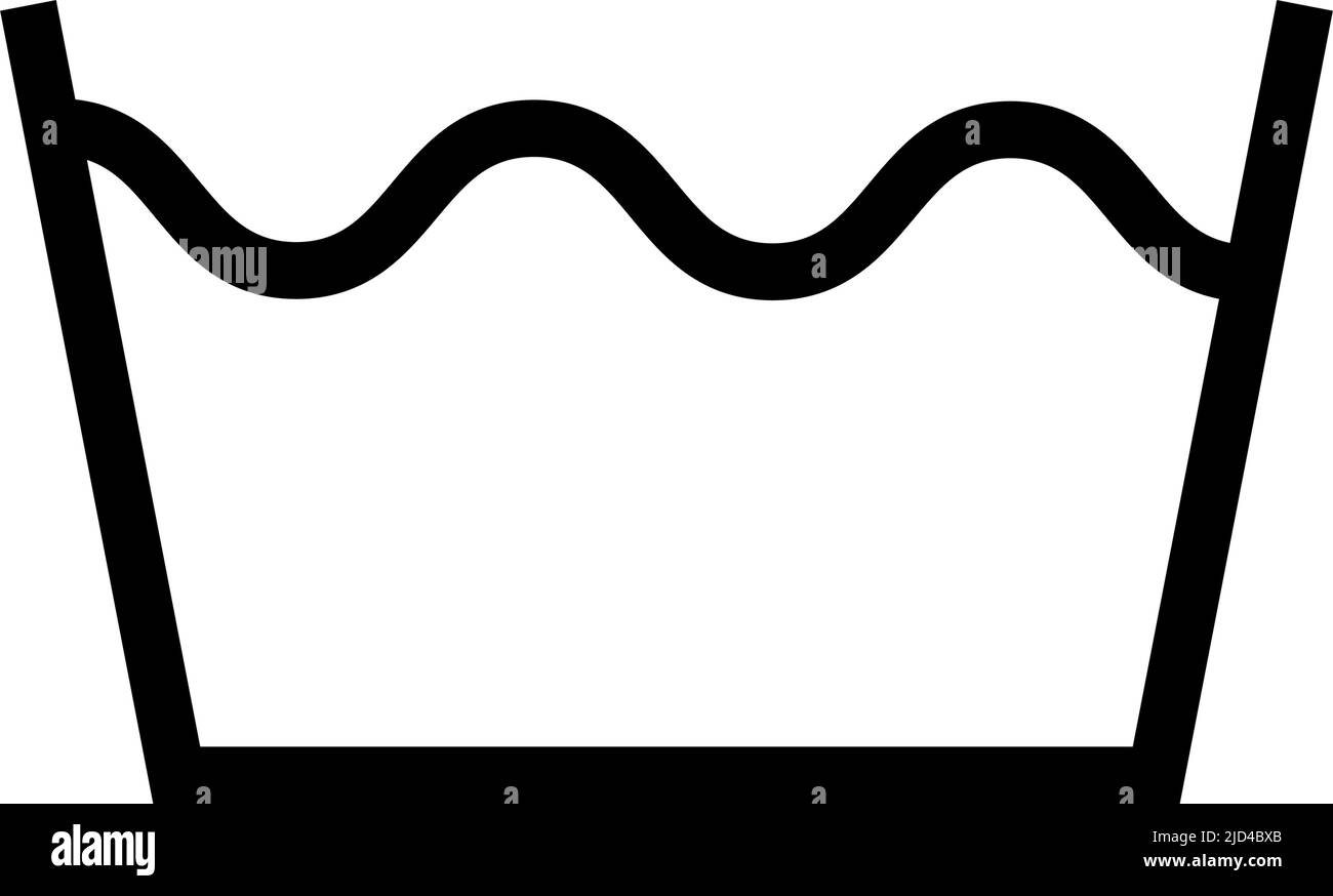 Symbol für die Verarbeitung von Wäsche. Symbol für die Waschmethode. Bearbeitbarer Vektor. Stock Vektor