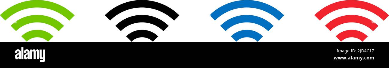 Symbol für Funkwellen eingestellt. Internetkommunikation und Wi-Fi. Bearbeitbarer Vektor. Stock Vektor