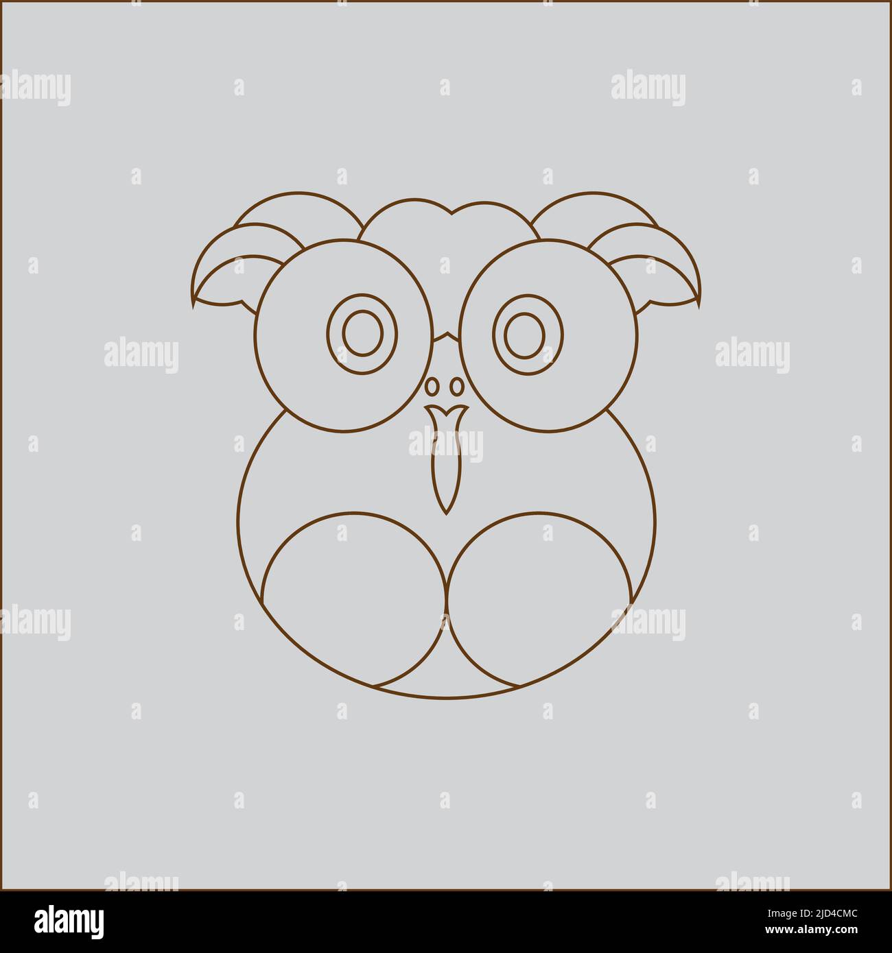 Bildvektor Eule Outline Stock Vektor