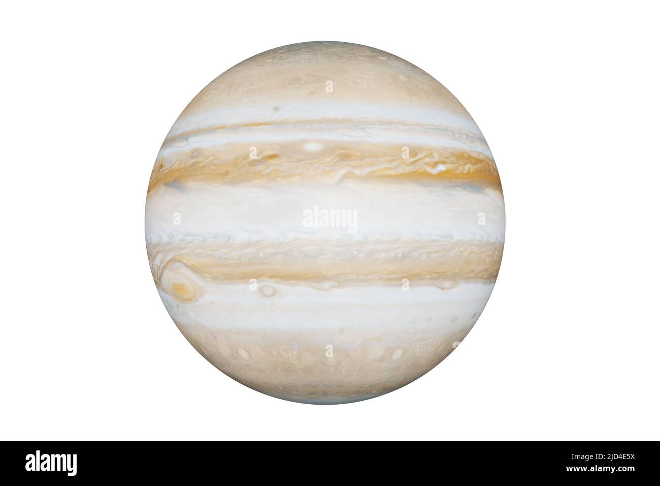 Sehr detaillierter jupiter-Planet auf isoliertem Weiß. Elemente dieses Bildes, die von der NASA im 3D Rendering eingerichtet wurden Stockfoto