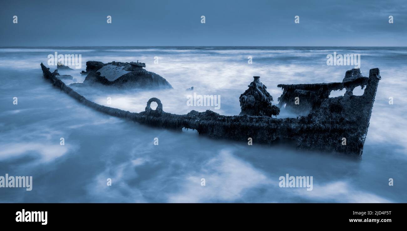 SS Carbon - Shipwreck, Compton Bay, Isle of Wight, Großbritannien Stockfoto