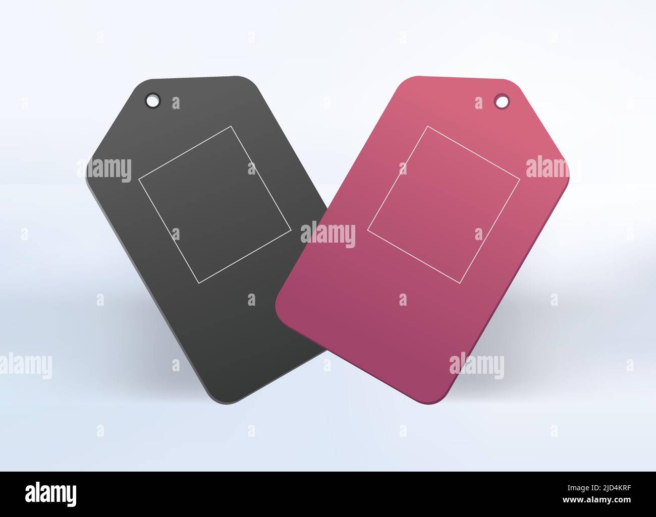 Realistische unbeschriftete Branding-Tag isolierte Illustration Mockup für Preis-Tag Rabatt Geschenk-Tag-Verkauf Corporate Shopping Kleidung E-Commerce-Element-Vorlage Stock Vektor