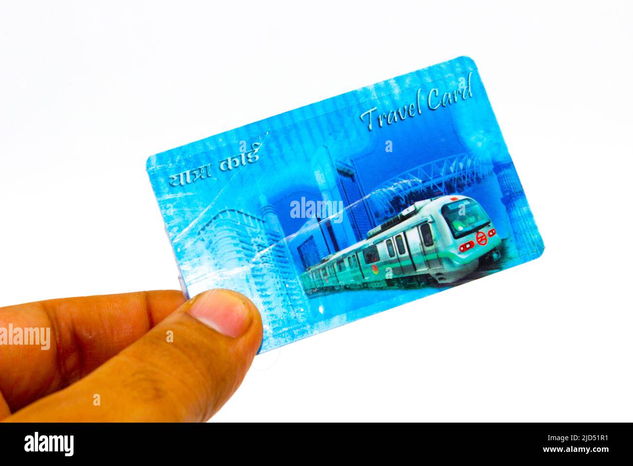 Noida , Utter pardesh , Indien - Mai 28 2022 , Ein Bild der Metro-Reisekarte mit selektivem Fokus Stockfoto