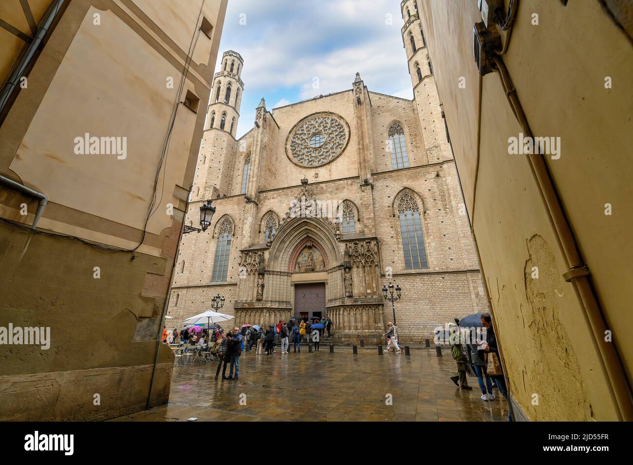 Barcelona, Spanien. Santa Maria del Mar ist eine Kirche im Stadtteil Ribera von Barcelona Stockfoto