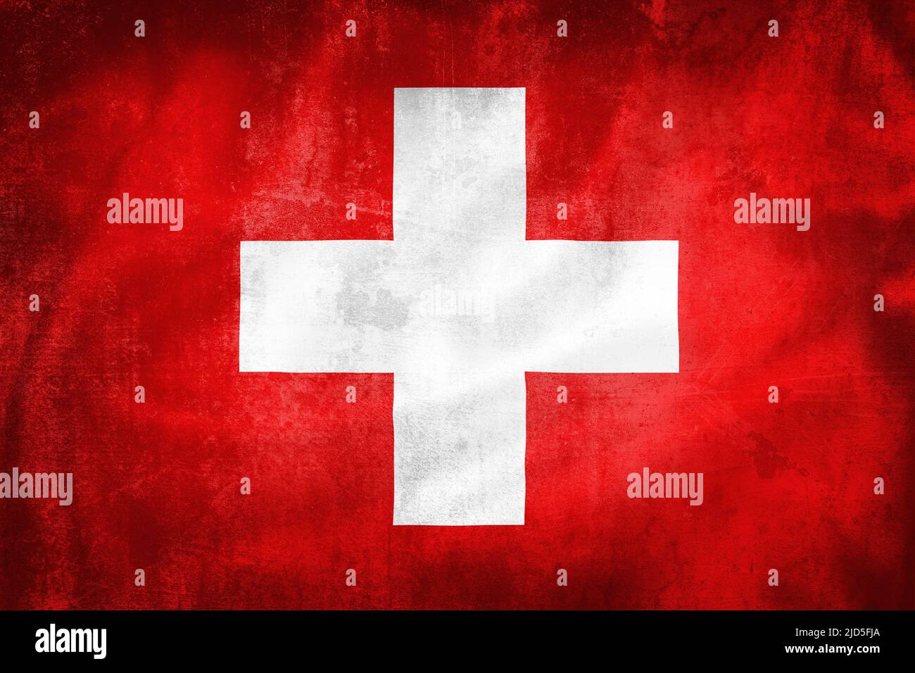 Grunge 3D Illustration der Schweizer Flagge, Konzept der Schweiz Stockfoto