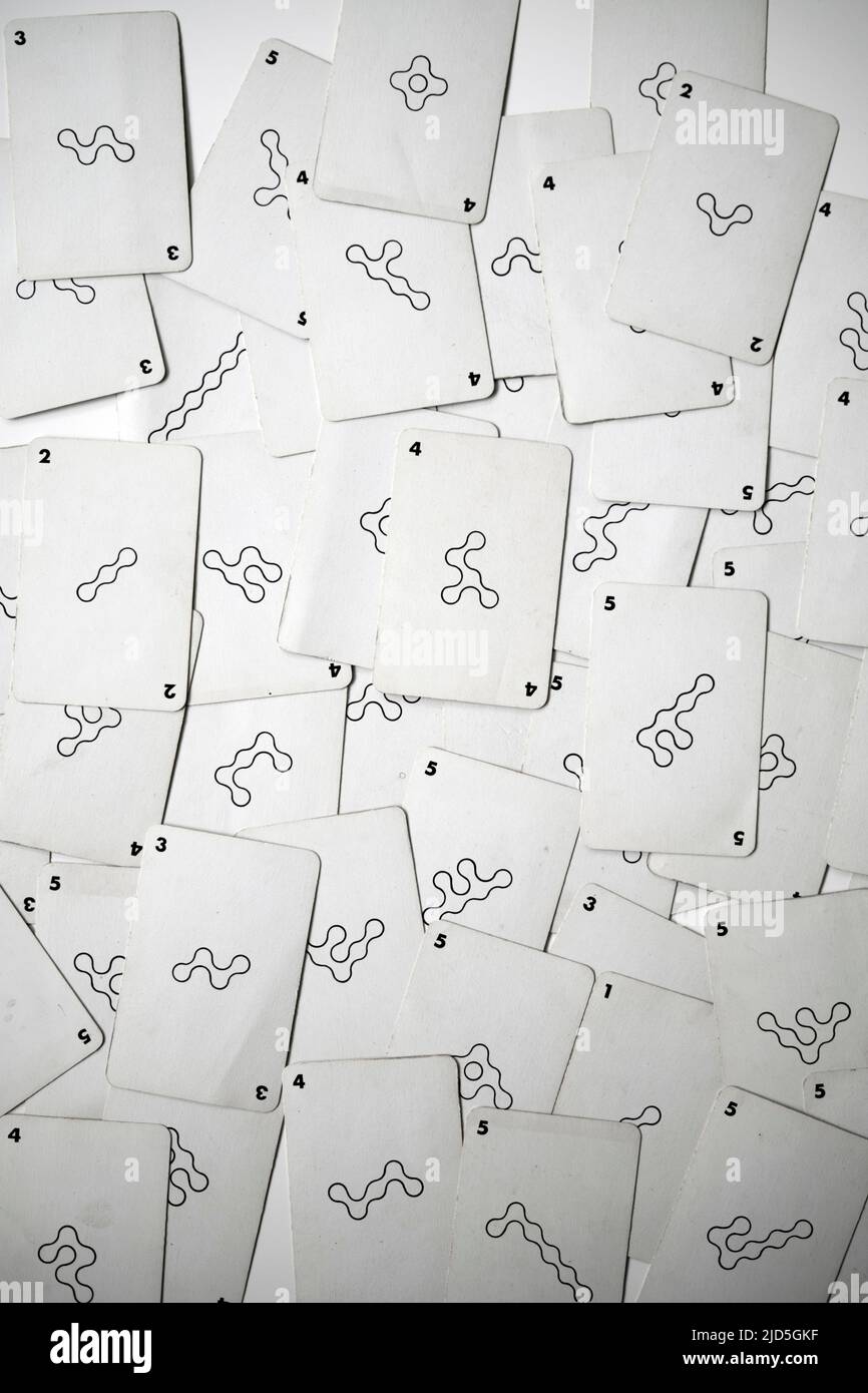 Old Vintage Amoeba Shape Card Game Stockfoto