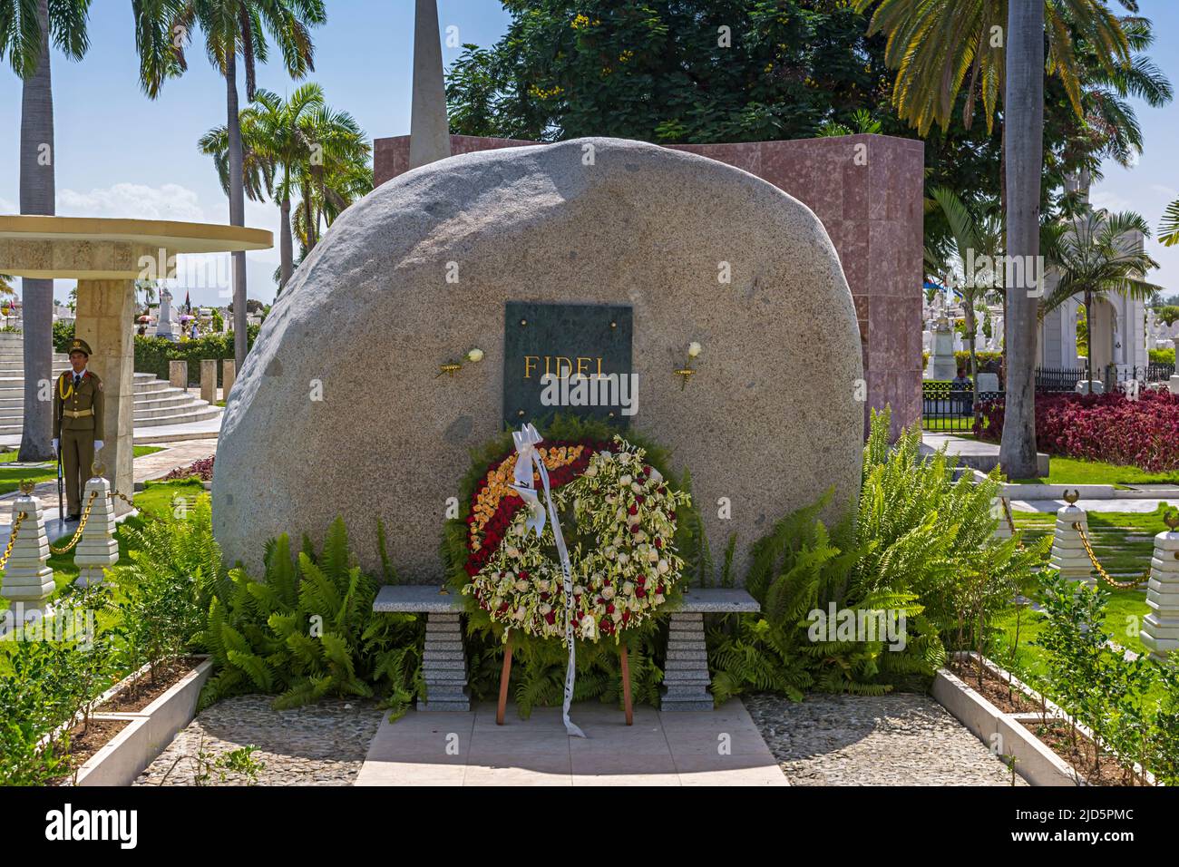 Fidel Castros Friedhof und Mausoleum auf dem Santa Ifigenia Friedhof in Santiago de Cuba, Kuba Stockfoto