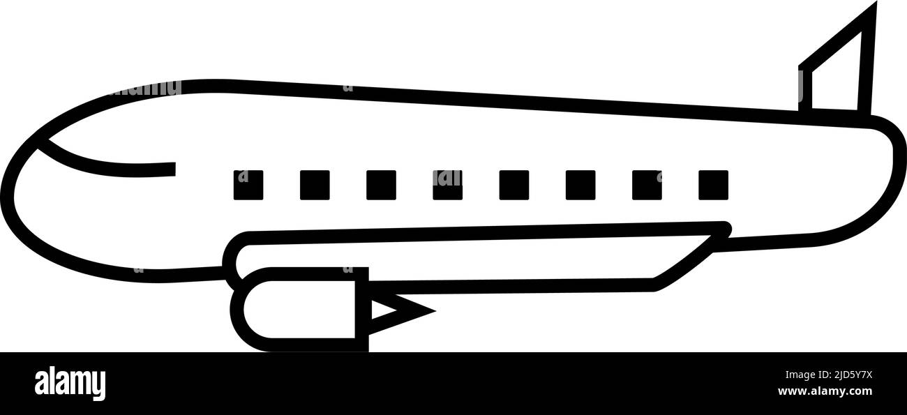 Symbol für seitliches Flugzeug. Flugzeug. Bearbeitbarer Vektor. Stock Vektor