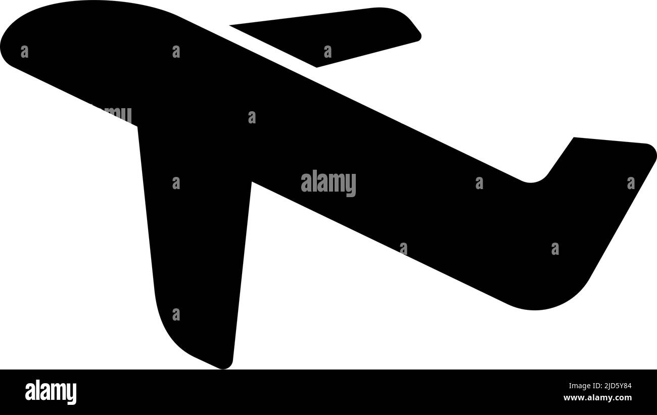 Symbol für die Silhouette eines Flugzeugs. Jet-Flugzeug. Bearbeitbarer Vektor. Stock Vektor