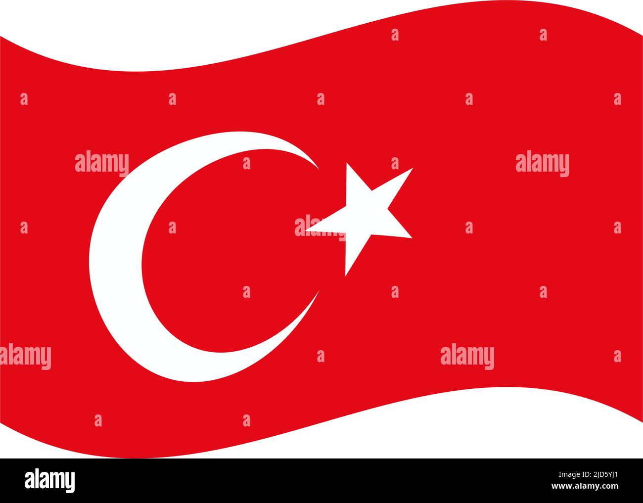 Flatterndes türkisches Flaggensymbol. Bearbeitbarer Vektor. Stock Vektor