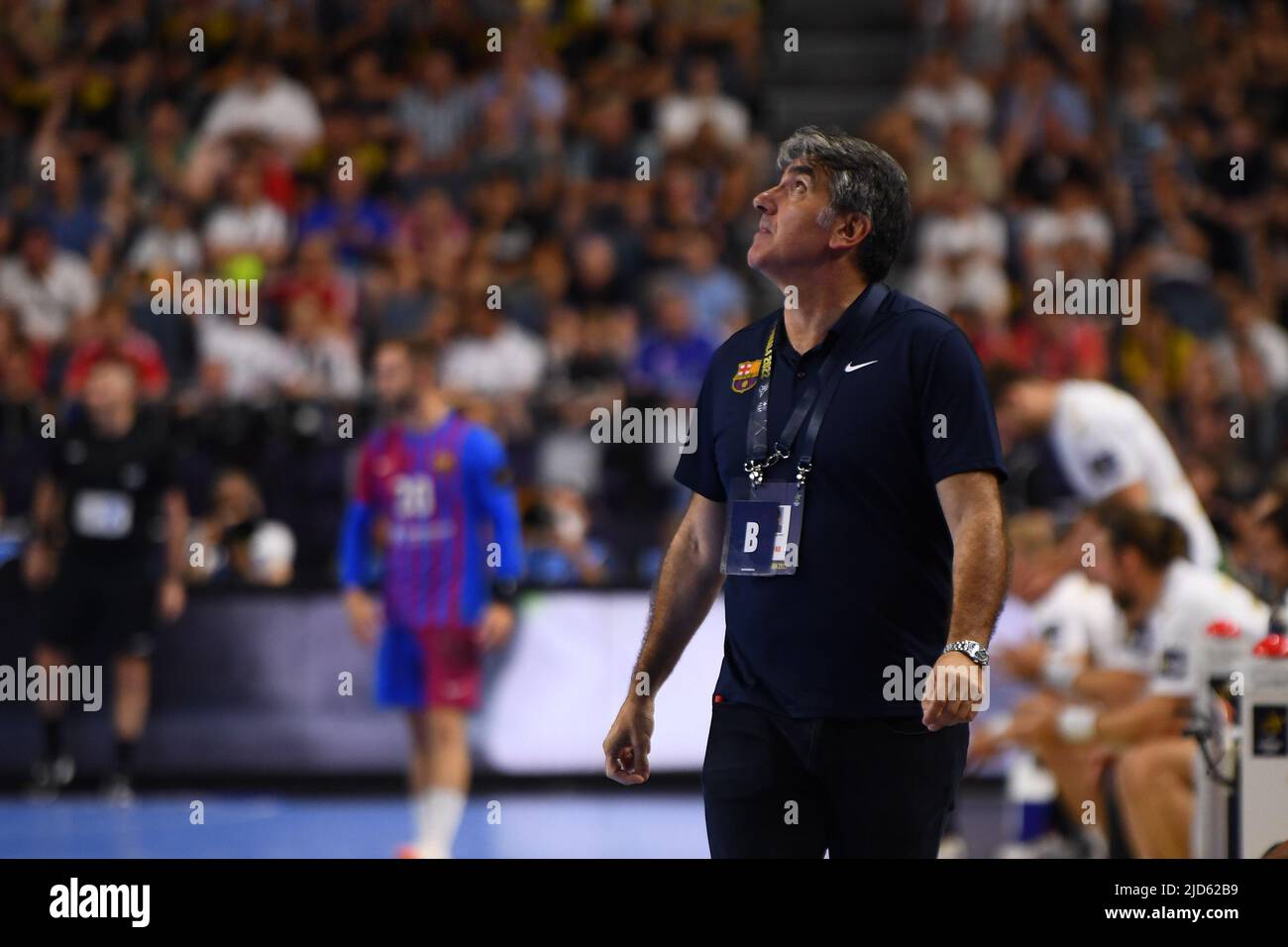 KÖLN, 18. JUNI 2022: Antonio Carlos Ortega. Semifinale THW Kiel - Barca EHF FINAL4 Männer Stockfoto