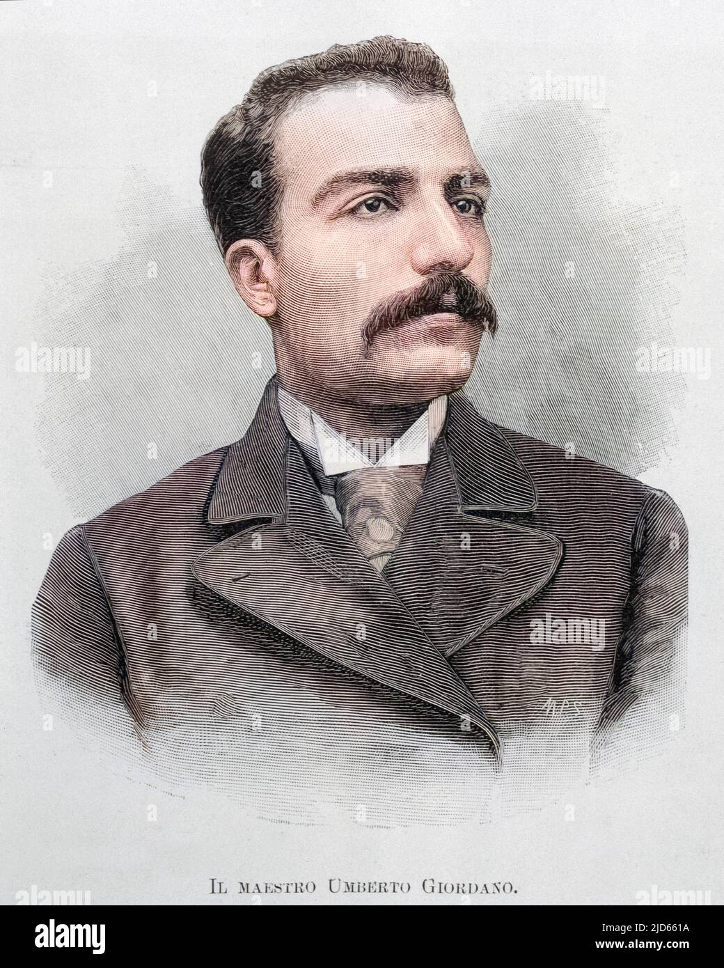 Umberto Giordano (1867-1948) Italienischer Musiker Colorized Version von : 10004489 Stockfoto