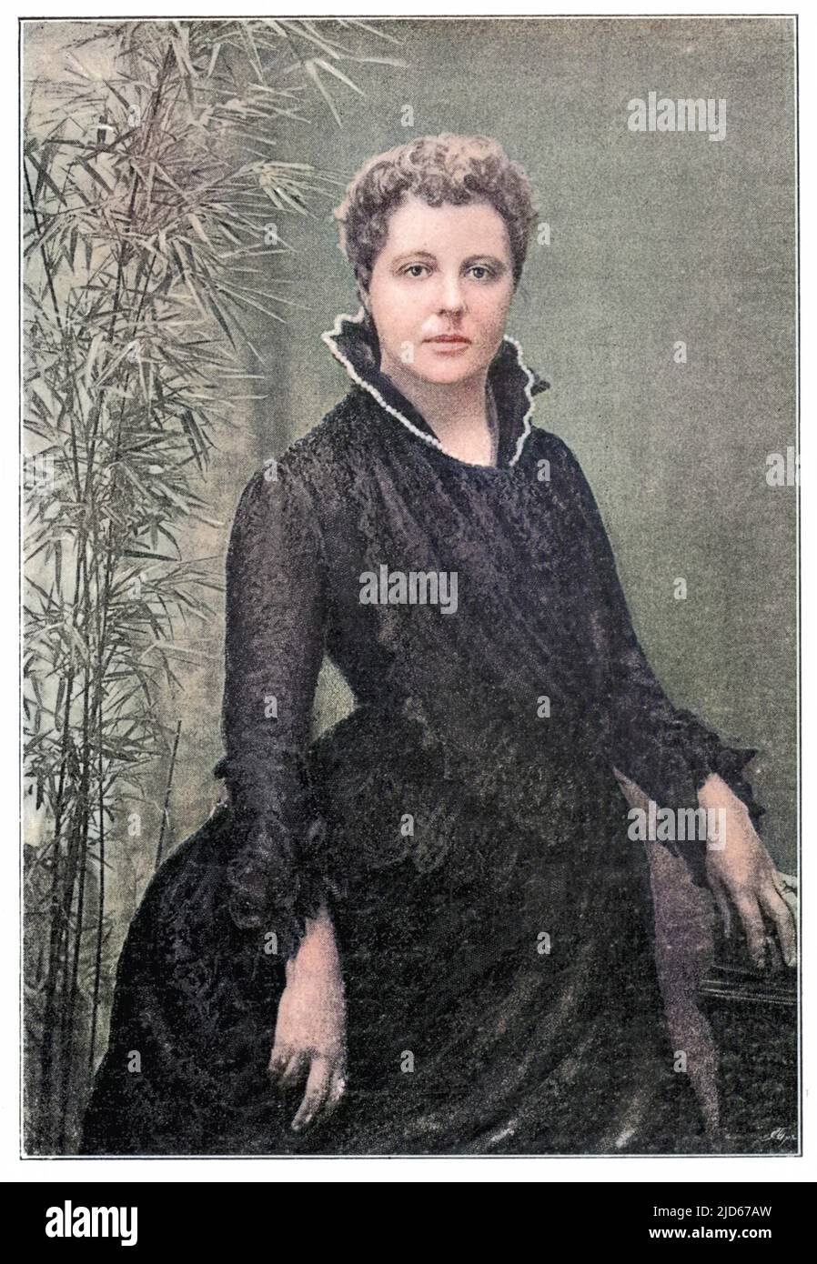 ANNIE BESANT (1847 - 1933), englische Theosophin (irisches Erbe) und indische politische Führungspersönlichkeit. Kolorierte Version von : 10016197 Datum: 1885 Stockfoto