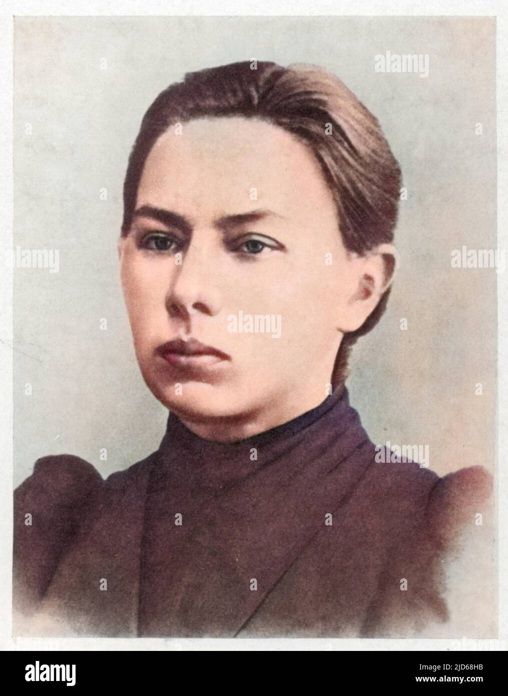 NADESCHDA KONSTANTINOWNA KRUPSKAJA russischer Revolutionär - heiratete Lenin in 1898. Kolorierte Version von : 10118855 Datum: 1869 - 1939 Stockfoto