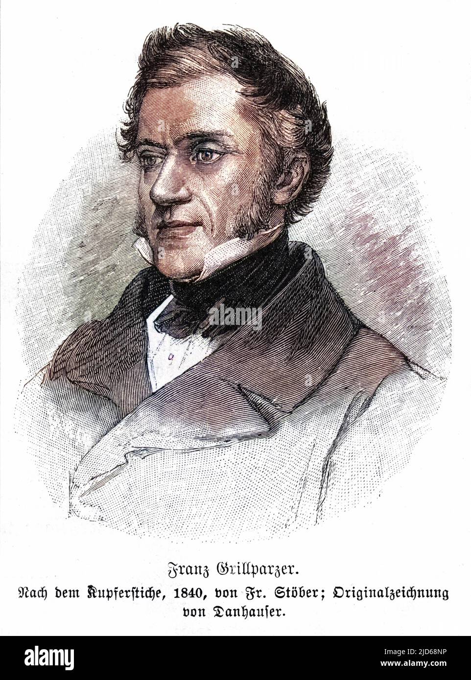 FRANZ GRILLPARZER Deutscher Schriftsteller Colorized Version von : 10160022 Datum: 1791 - 1872 Stockfoto