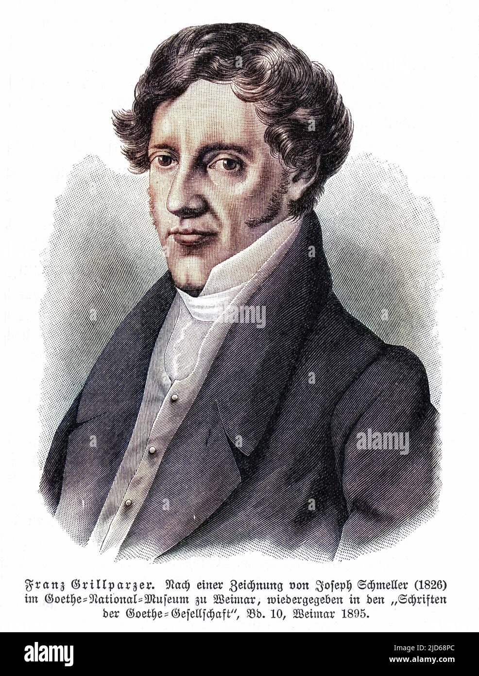 FRANZ GRILLPARZER Deutscher Schriftsteller Colorized Version von : 10160021 Datum: 1791 - 1872 Stockfoto