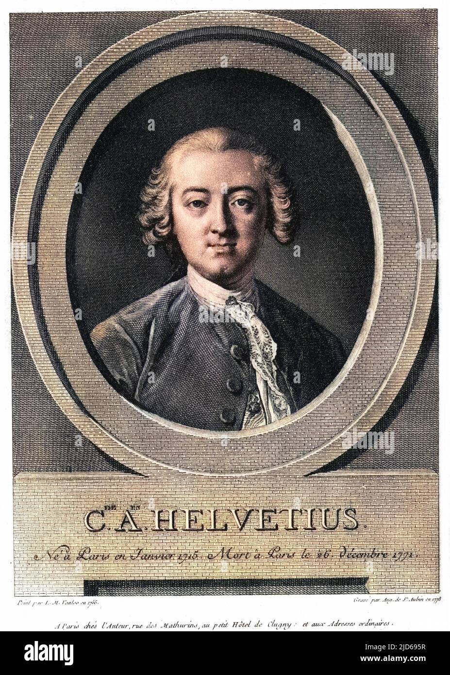 CLAUDE ADRIEN HELVETIUS Französischer Schriftsteller und Philosoph Colorized Version of : 10160638 Datum: 1715 - 1771 Stockfoto