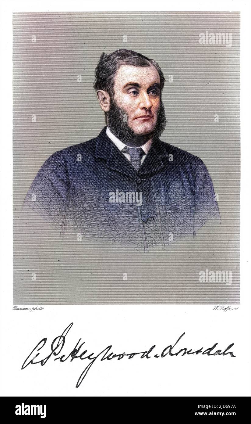 ARTHUR PEMBERTON HEYWOOD- LONSDALE (1835 - 1897), Sportsman und Grundbesitzer von Shavington Hall, Shropshire. Kolorierte Version von : 10160834 Stockfoto