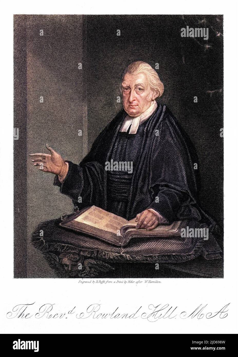Der beliebte Prediger ROWLAND HILL, Minister der Surrey Chapel, London. Kolorierte Version von : 10160867 Datum: 1744-1833 Stockfoto