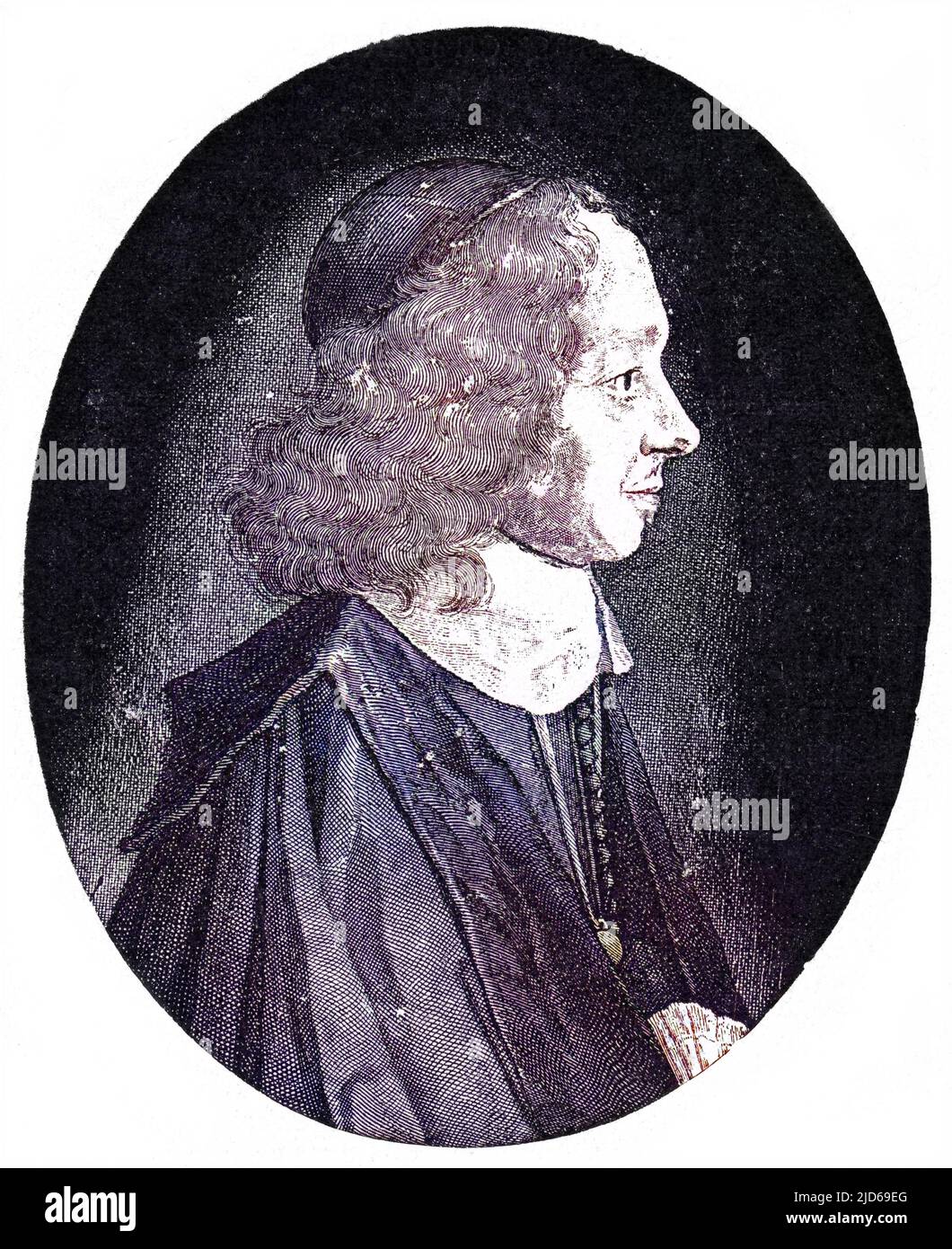 CONSTANTIJN HUYGENS niederländischer Diplomat und Dichter, Vater des Wissenschaftlers Christian Huygens. Kolorierte Version von : 10161570 Datum: 1596 - 1687 Stockfoto