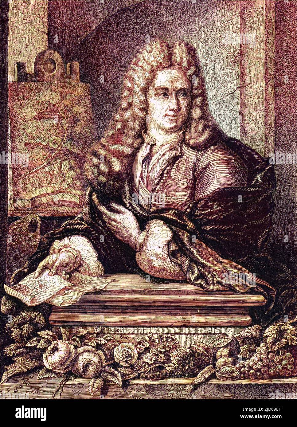 JAN VAN HUYSUM Niederländischer Künstler Colorized Version von : 10161574 Datum: 1682 - 1749 Stockfoto