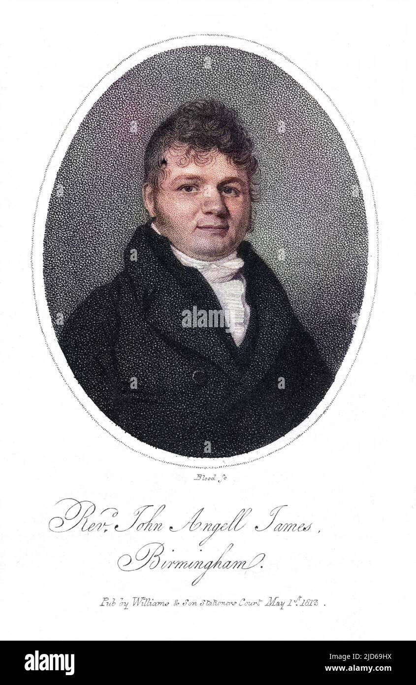 JOHN ANGELL JAMES (1785 - 1859), nichtkonformistischer Kirchenmann in Birmingham. Kolorierte Version von : 10161699 Datum: 1813 Stockfoto
