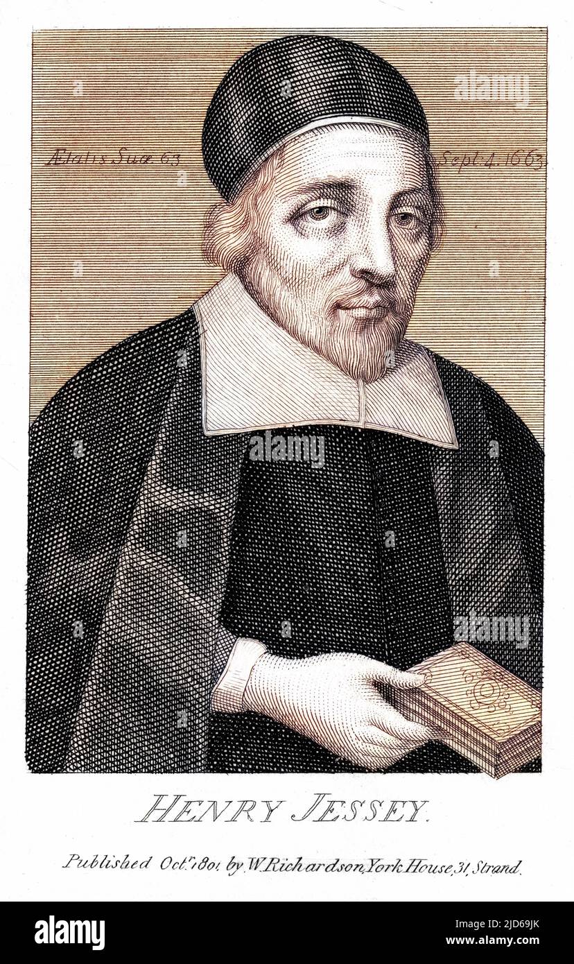 HENRY JESSEY englischer baptist Kirchenmann und Orientalistin. Kolorierte Version von : 10161878 Datum: 1601 - 1663 Stockfoto
