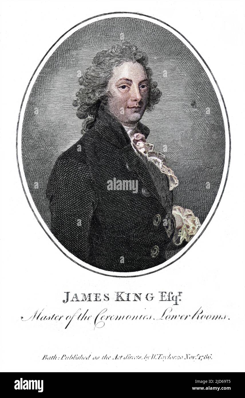 JAMES KING Master of Ceremonies of the Lower Rooms at Bath, in 1786 Colorized Version of : 10162224 Datum: Ca. 1786 Stockfoto