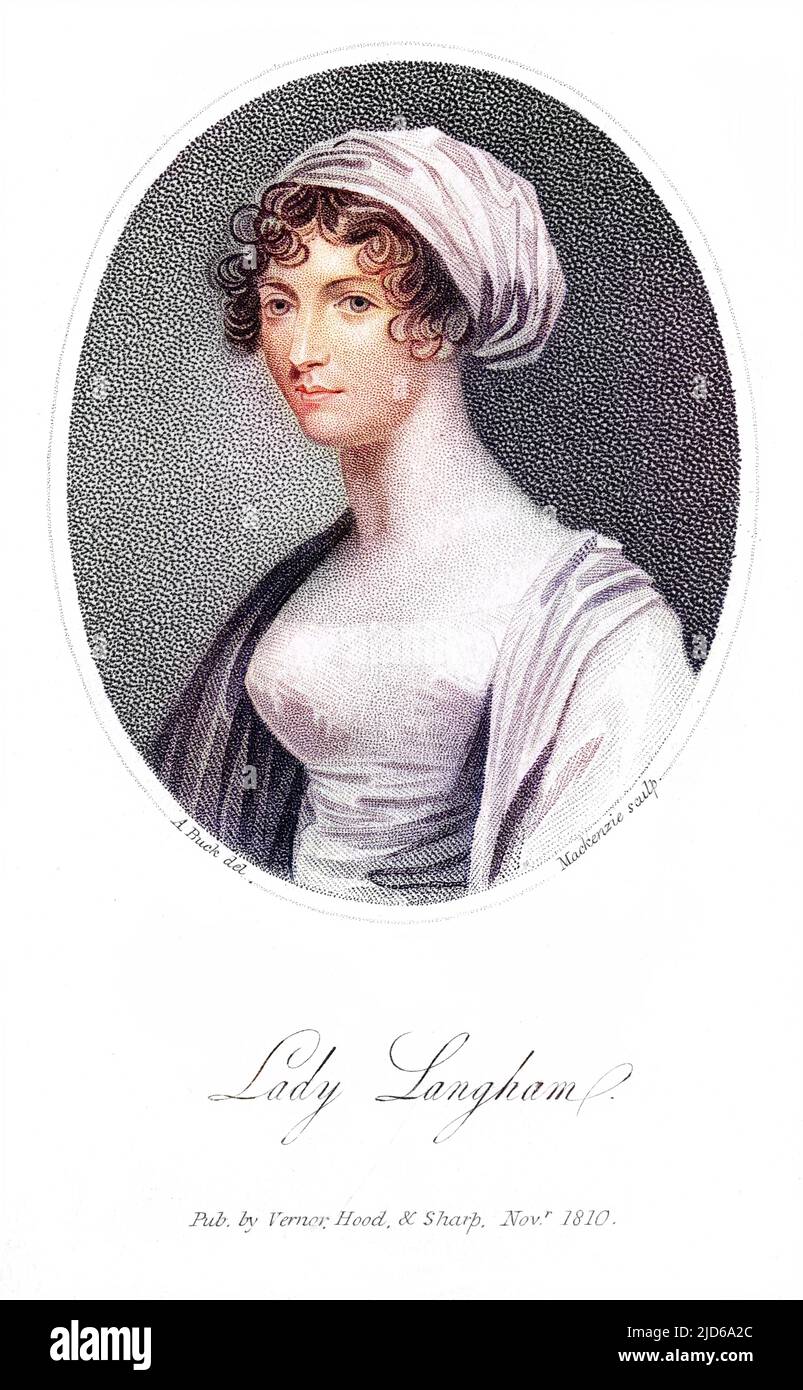 HENRIETTA ELIZABETH FREDERICA, Dame LANGHAM (geborene Vane) erste Frau von Sir William Langham. Kolorierte Version von : 10162708 Datum: ? - 1809 Stockfoto