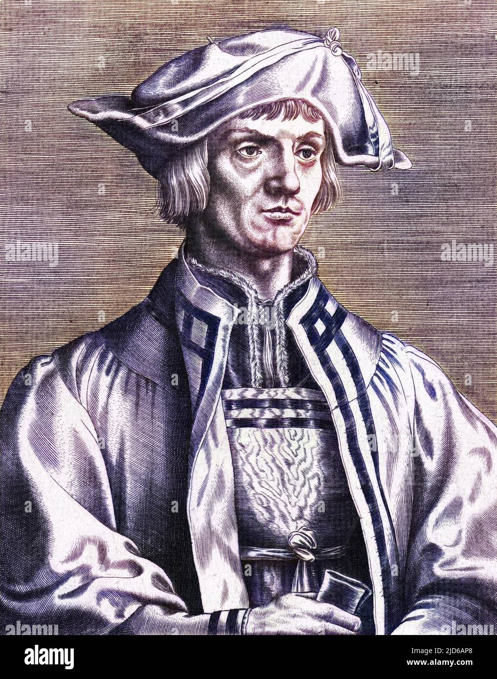 LUCAS VAN LEYDEN Niederländischer Künstler Colorized Version von : 10163792 Datum: 1494 - 1533 Stockfoto
