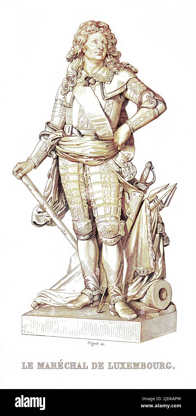 FRANCOIS HENRI MONTMORENCY - BOUTEVILLE, duc de LUXEMBOURG französischer Militärkommandant, marechal de France. Kolorierte Version von : 10163895 Datum: 1628 - 1695 Stockfoto