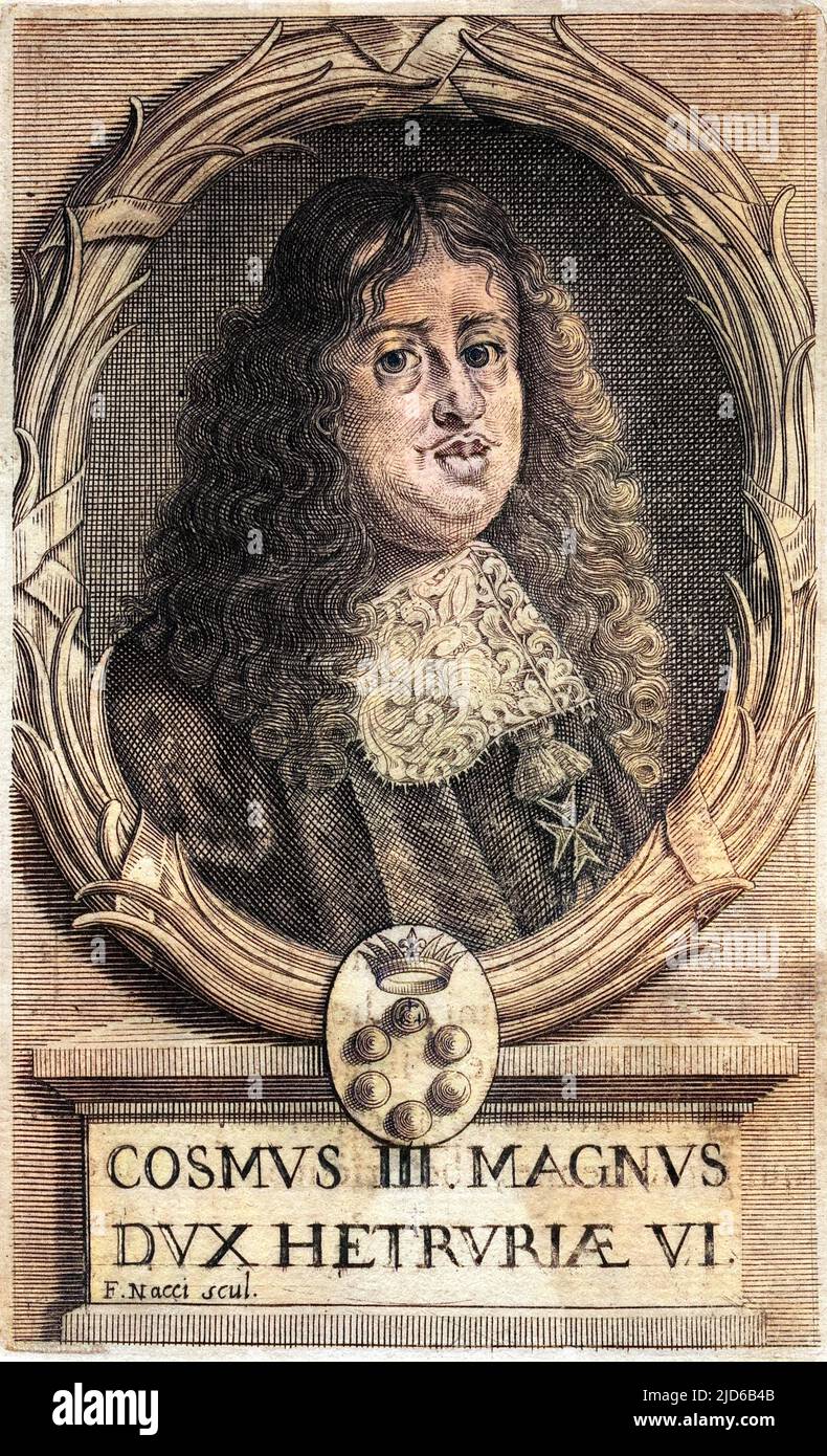 COSIMO III MEDICI der große Großherzog der Toskana (Etrurien) und Herrscher von Florenz Colorized Version von : 10164784 Datum: 1642 - 1723 Stockfoto