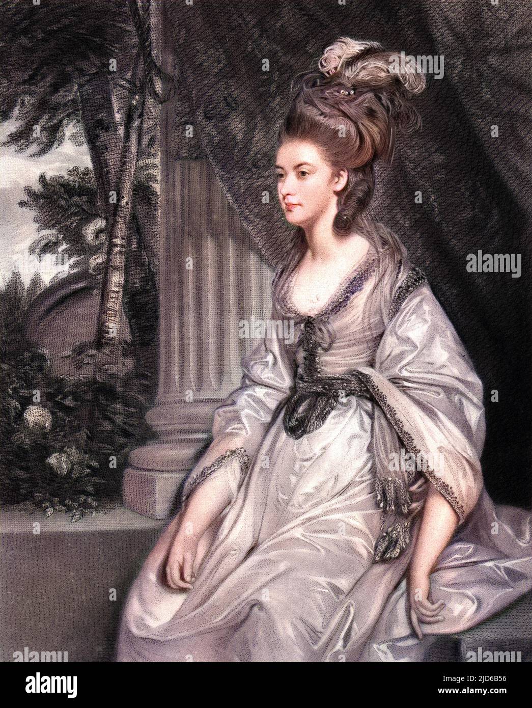 SARAH MAYNE (geb. Otway) Ehefrau von Robert Mayne von Gatton Park. Kolorierte Version von : 10164732 Datum: ? - 1780 Stockfoto