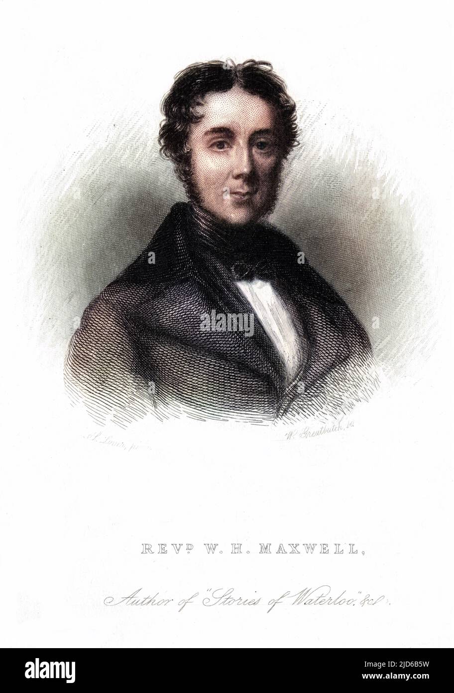 WILLIAM HAMILTON MAXWELL Irischer Schriftsteller - das einzige Porträt, das wir von ihm haben, ohne dass ein Hund seine Nase in das Bild stochen muss... Kolorierte Version von : 10164709 Datum: 1792 - 1850 Stockfoto