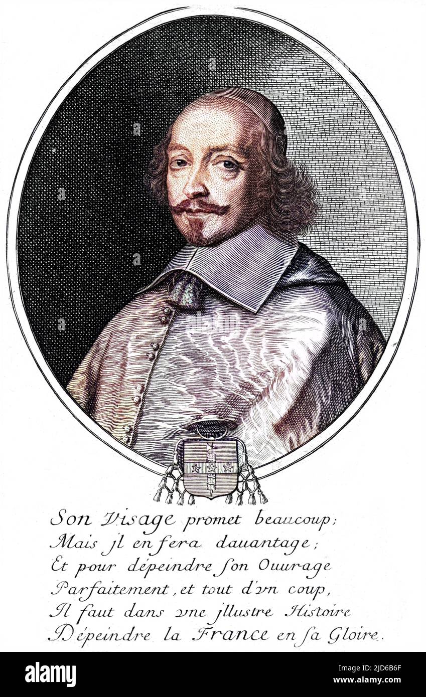 JULES MAZARIN Französischer Kirchenmann, Kardinal und Staatsmann Colorized Version of : 10164736 Datum: 1602 - 1661 Stockfoto
