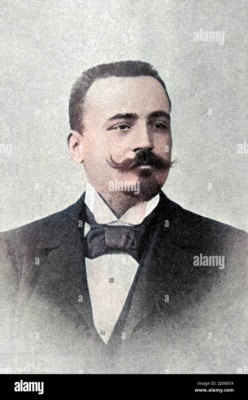 Dr. LOUIS MENCIERE (1870 - 1941), französischer Arzt aus Reims. Kolorierte Version von : 10164880 Datum: 1903 Stockfoto