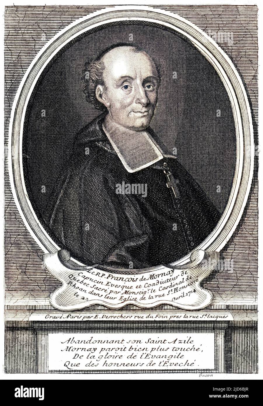 FRANCOIS DE MORNAY französischer Kirchenmann, Bischof von Neu-Frankreich (Quebec) von 1727 bis 1733. Kolorierte Version von : 10166420 Datum: CA. 1730 Stockfoto