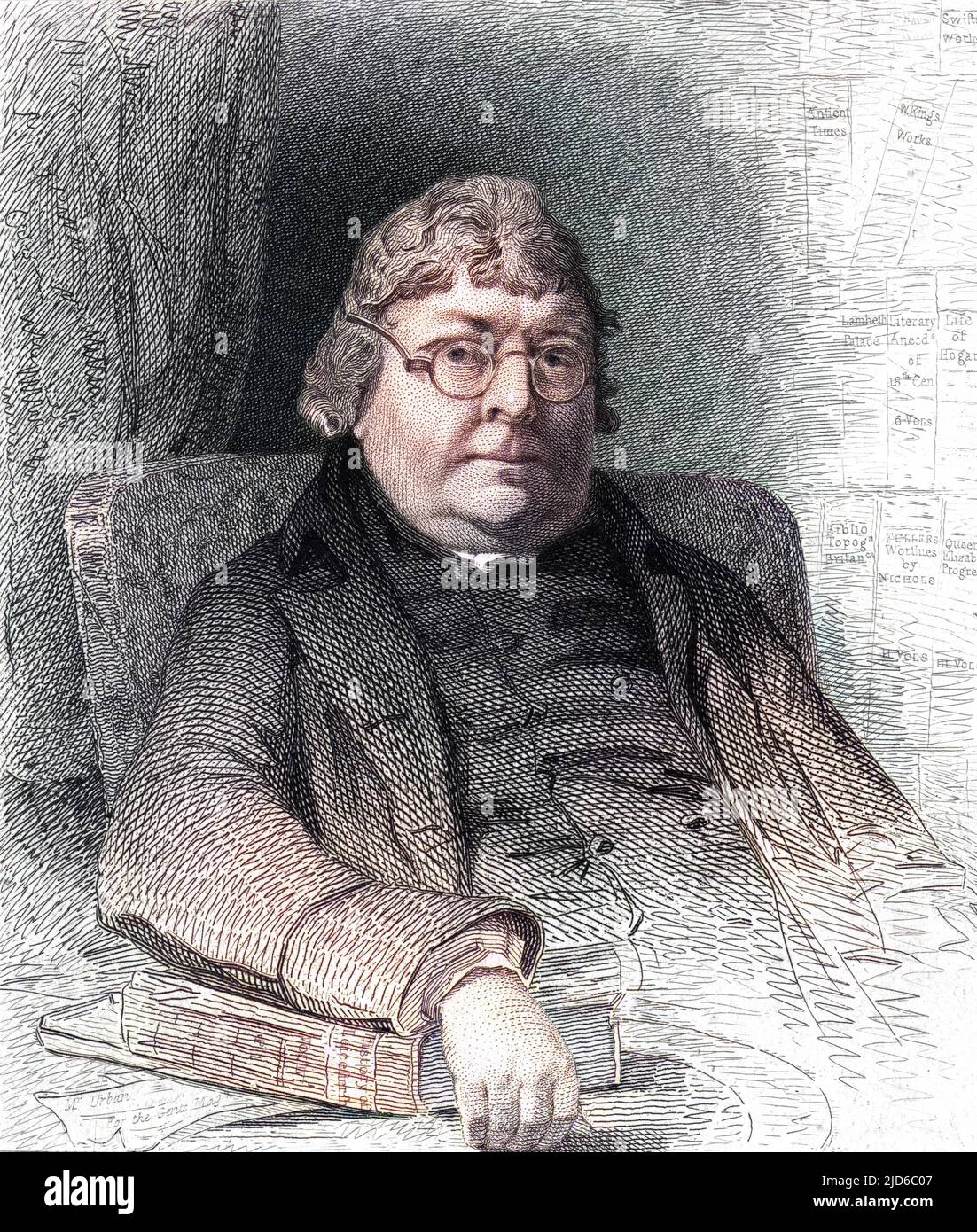 JOHN NICHOLS Drucker und Antiquariatsautor Colorized Version of : 10167320 Datum: 1745 - 1826 Stockfoto