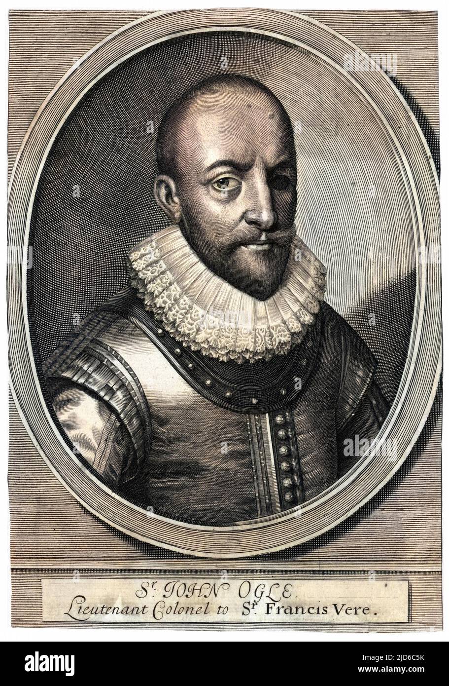 SIR JOHN OGLE Militärkommandant, Oberstleutnant an Sir Francis Vere Colorized Version von : 10171142 Datum: 1569 - 1640 Stockfoto