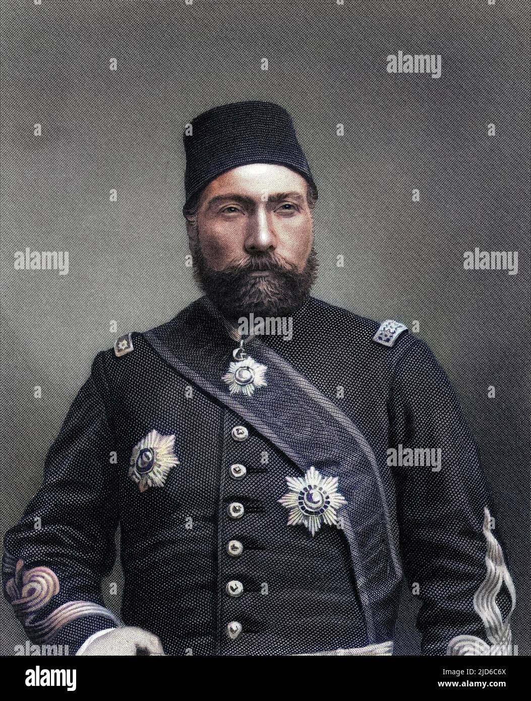 OSMAN NURI PASHA türkischer Soldat und Staatsmann, Verteidiger von Plevna 1877 Colorized Version of : 10171637 Datum: 1837 - 1900 Stockfoto