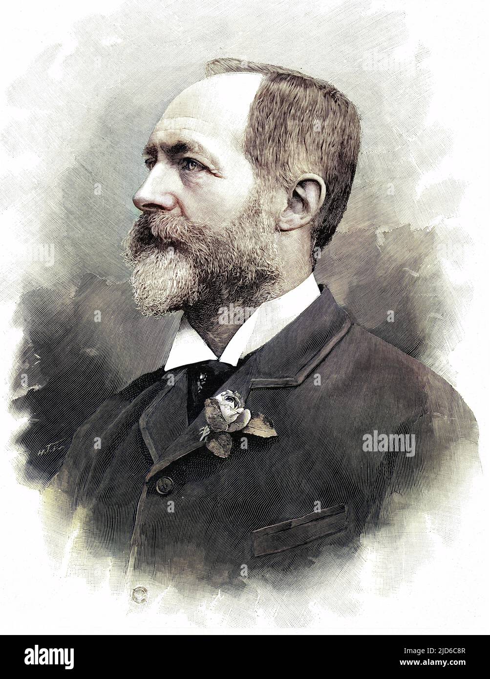 LOUIS-PHILIPPE-ALBERT d'ORLEANS. Bekannt als Comte de Paris, Sohn von Ferdinand duc d'Orleans, Enkel von Louis Philippe, erfolgloser Thronanwärter. Kolorierte Version von : 10171393 Datum: 1838 - 1894 Stockfoto