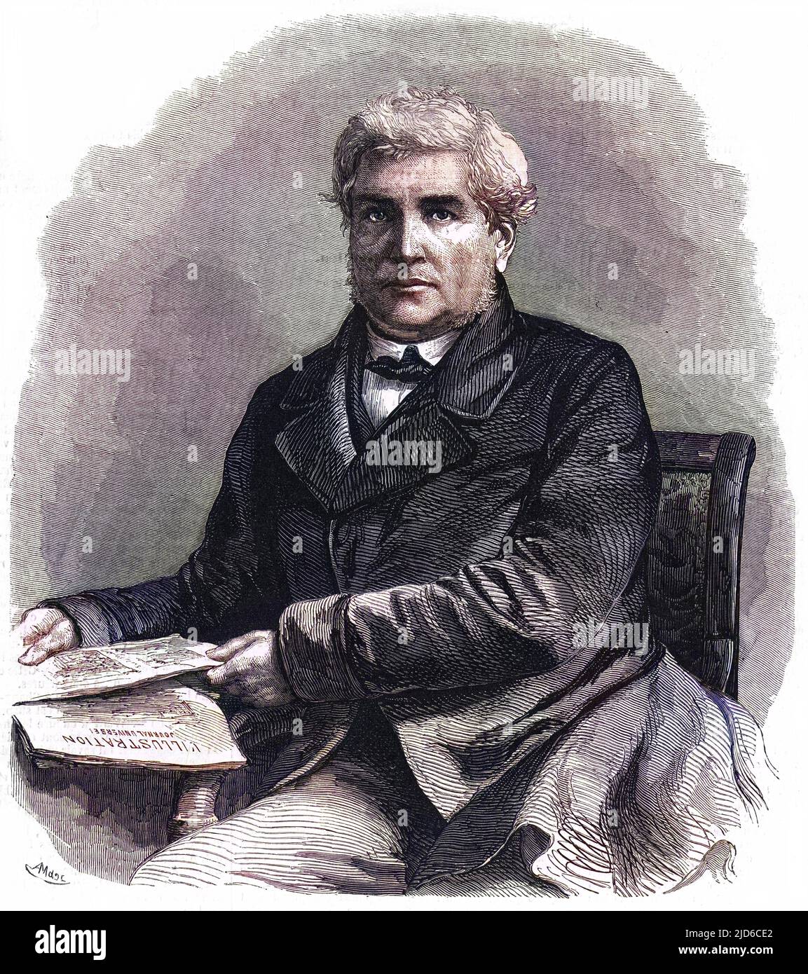 JEAN BAPTISTE ALEXANDRE PAULIN französischer Redakteur, Verleger und Autor, fondatier et redacteur en Chef von L'Illustration. Kolorierte Version von : 10172175 Datum: 1793 - 1859 Stockfoto