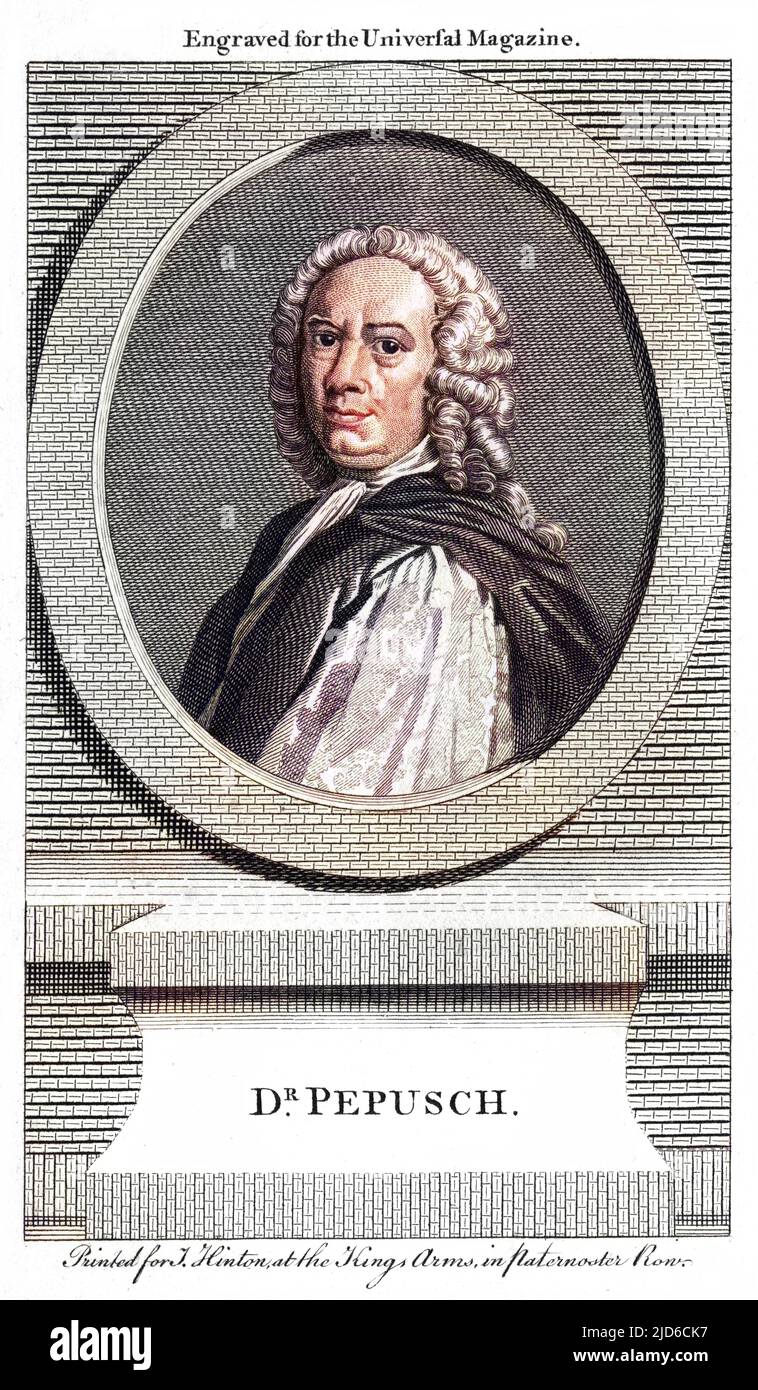 JOHN CHRISTOPHER PEPUSCH in England geborener Musiker Kolorierte Version von : 10172404 Datum: 1667 - 1752 Stockfoto JOHN CHRISTOPHER PEPUSCH in England geborener Musiker Kolorierte Version von : 10172404 Datum: 1667 - 1752 Stockfoto