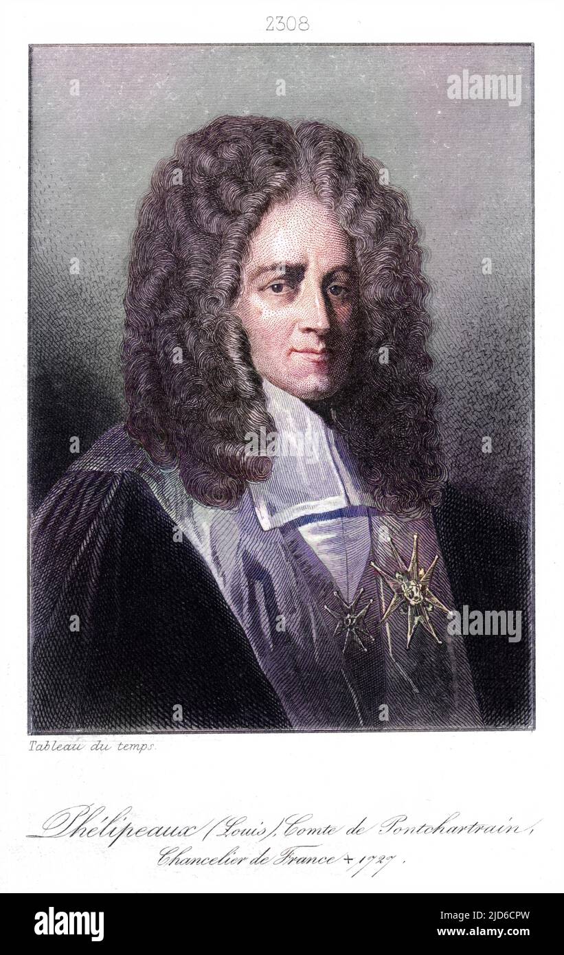 LOUIS PHELYPEAUX comte de PONTCHARTRAIN Französischer Staatsmann Colorized Version of : 10172857 Datum: 1643 - 1727 Stockfoto