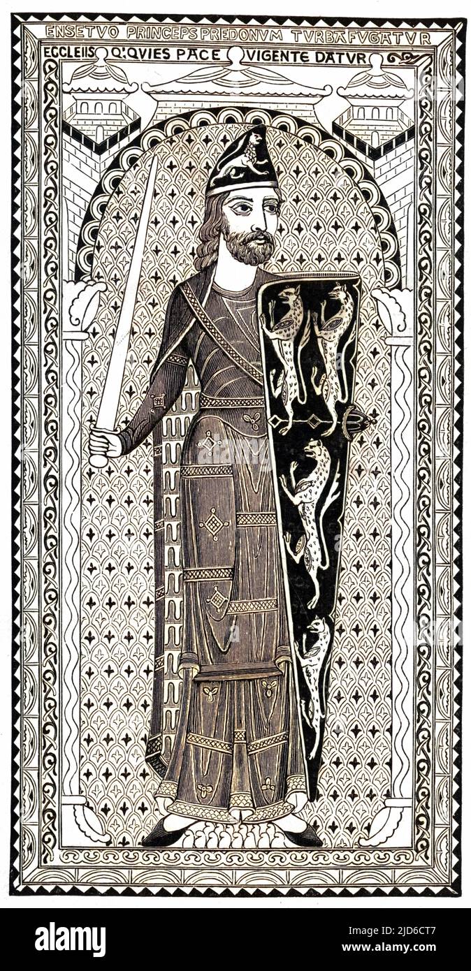 GEOFFROI PLANTAGENET (1113 - 1150), Comte d'Anjou, Vater von König Heinrich II. Von England. Kolorierte Version von : 10172733 Stockfoto