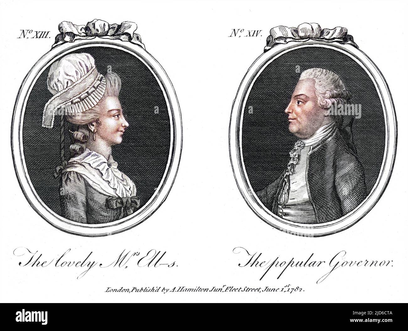 WILLIAM HENRY CAVENDISH BENTINCK dritter Herzog von PORTLAND Staatsmann, dargestellt in Verbindung mit der schönen Frau Ellis... Kolorierte Version von : 10172943 Datum: 1738 - 1809 Stockfoto