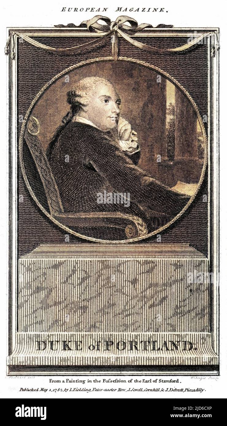 WILLIAM HENRY CAVENDISH BENTINCK Dritter Herzog von PORTLAND Staatsmann Colorized Version von : 10172942 Datum: 1738 - 1809 Stockfoto