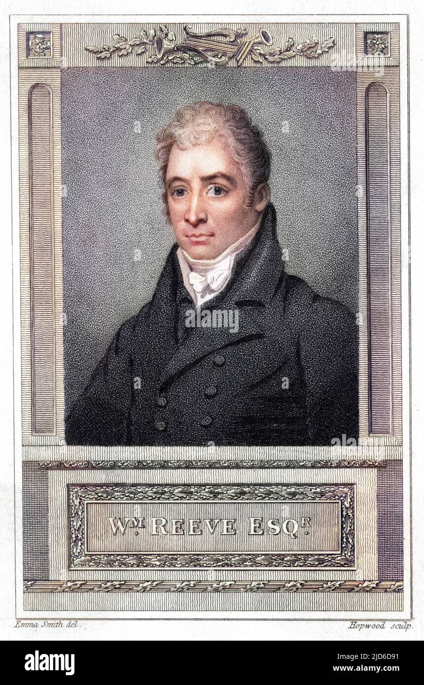 WILLIAM REEVE Schauspieler und Musiker Colorized Version von : 10173678 Datum: 1757 - 1815 Stockfoto