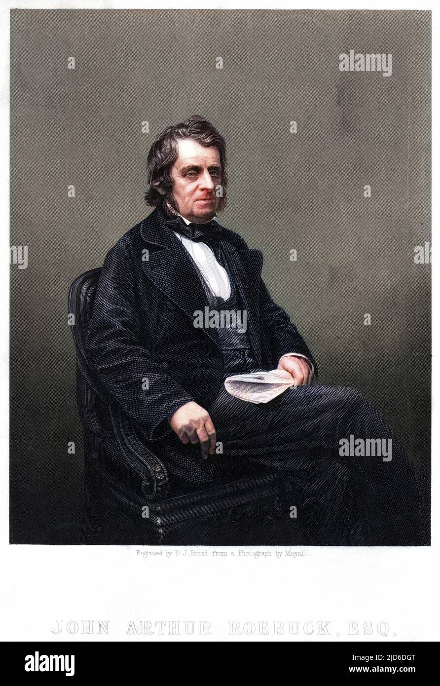 JOHN ARTHUR ROEBUCK Staatsmann Colorized Version of : 10174464 Datum: 1801 - 1879 Stockfoto