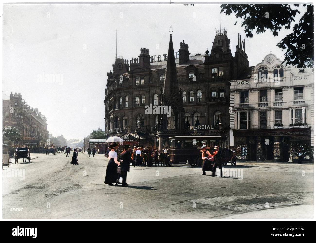 Station Square Harrogate Yorkshire Colorized Version von : 10195663 Datum: 1910 Stockfoto